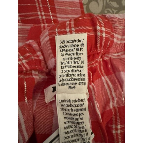 Victorias Secret XL Cotton Pajama Pants Pink Christmas Stripe Cabin Lounge NEW - Picture 13 of 14